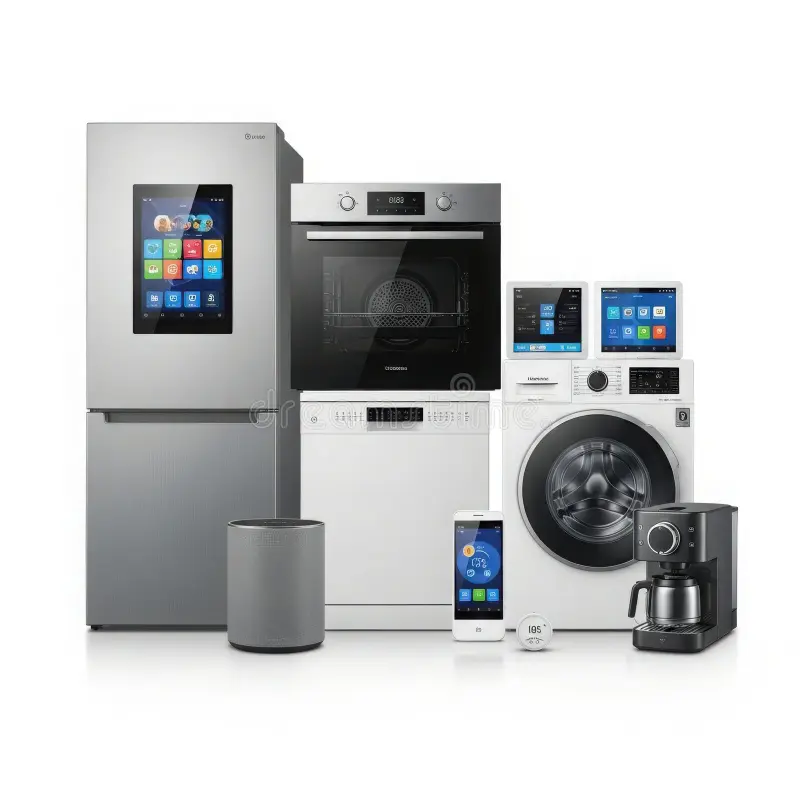 collection modern smart home appliances isolated white background group contemporary including refrigerator oven 406136213